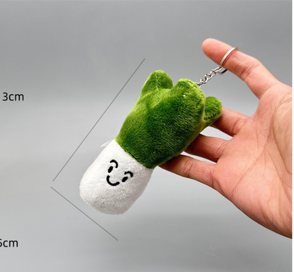 Plush doll funny vegetables onion, ginger, garlic pendant broccoli keychain