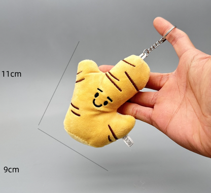Plush doll funny vegetables onion, ginger, garlic pendant broccoli keychain