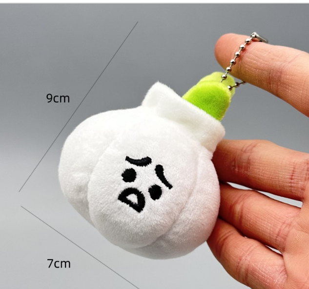 Plush doll funny vegetables onion, ginger, garlic pendant broccoli keychain