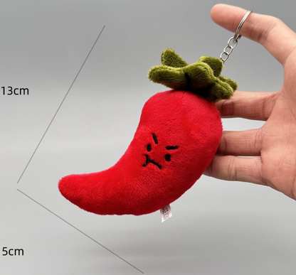 Plush doll funny vegetables onion, ginger, garlic pendant broccoli keychain