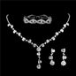 Bridal necklace earrings bracelet three piece set
