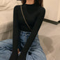 Half turtleneck inner sweater women's base layer autumn and winter 2023 new style versatile and western style slim fit long-sleeved sweater