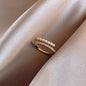 European and American ins style open ring women's high-end personalized pearl index ring niche design hand jewelry