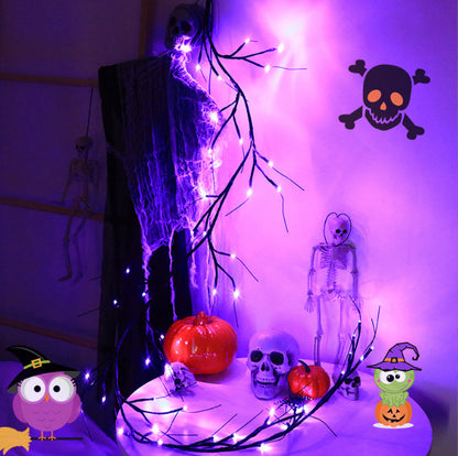 Halloween LED rattan light artificial tree