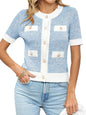 Women's fashionable Chanel style single breasted sweater