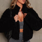 Autumn and winter European and American cross-border women's clothing Amazon new plush cardigan short jacket lamb wool coat women