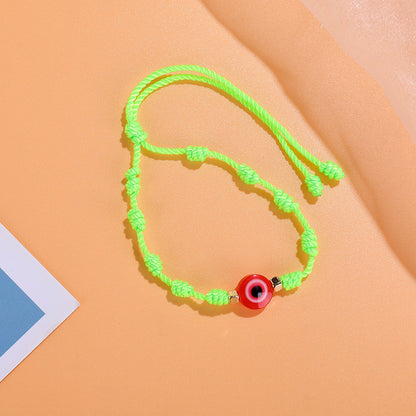 Braided devil eye bracelet hand-knotted bracelet