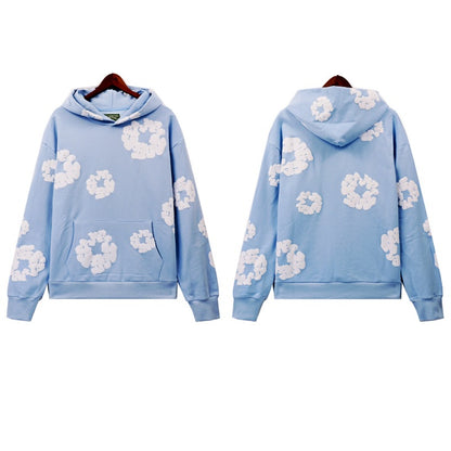 Kapok sweatshirt foam printed short-sleeved T-shirt hooded suit