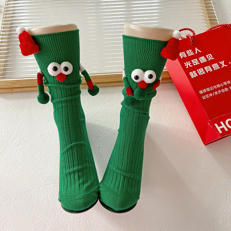 Santa Claus Socks Women Red Couple Gift Middle Socks