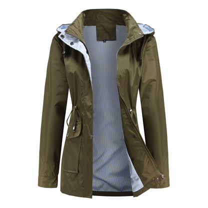Autumn and winter detachable hood windbreaker women's cross-border women's clothing large size women's coat