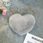 Fashion love heart bag peach heart bag women's chain messenger bag plush shoulder furry bag coin purse Valentine's Day