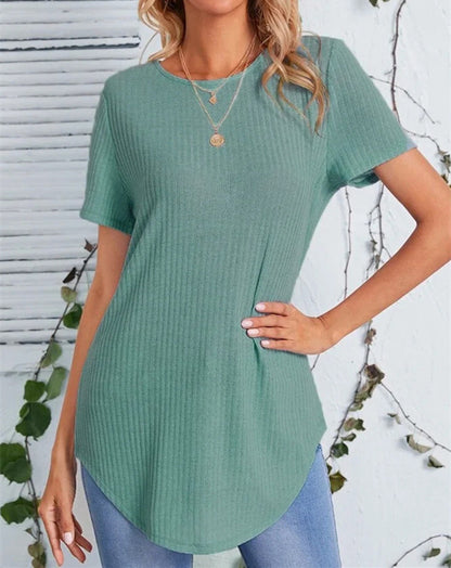 Single-breasted loose-fitting T-shirt with button-down back