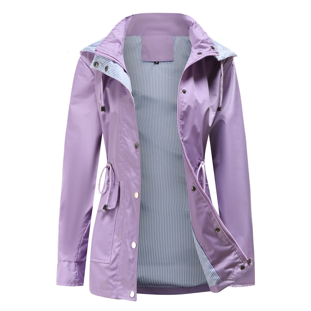 Autumn and winter detachable hood windbreaker women's cross-border women's clothing large size women's coat