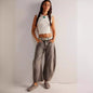 European and American spring casual loose mid-waist tubular women's jeans