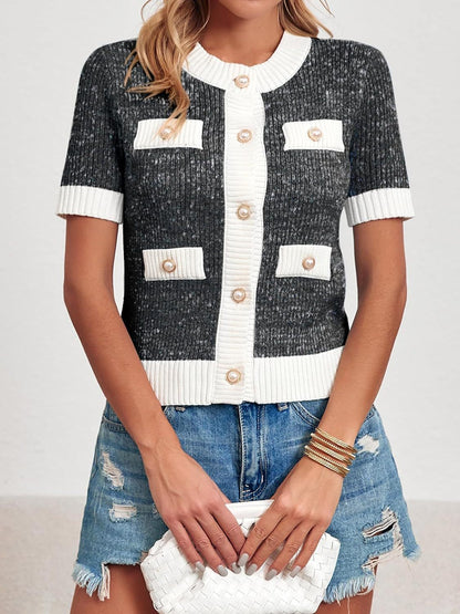 Women's fashionable Chanel style single breasted sweater