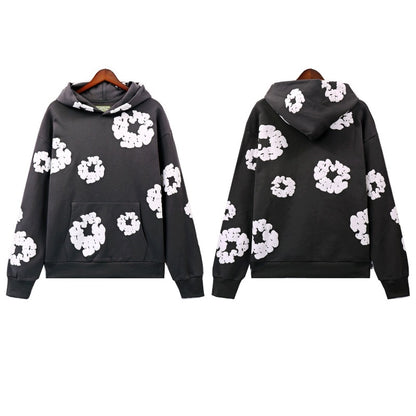 Kapok sweatshirt foam printed short-sleeved T-shirt hooded suit