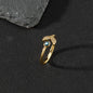 Copper zircon enamel oil drop ring for women evil eye retro pinky ring open ring