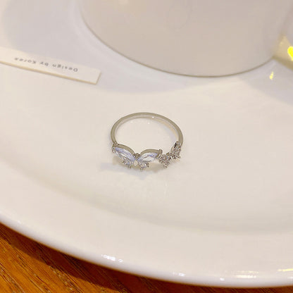 European and American ins style open ring women's high-end personalized pearl index ring niche design hand jewelry