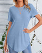Single-breasted loose-fitting T-shirt with button-down back
