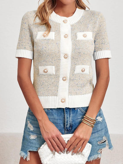 Women's fashionable Chanel style single breasted sweater