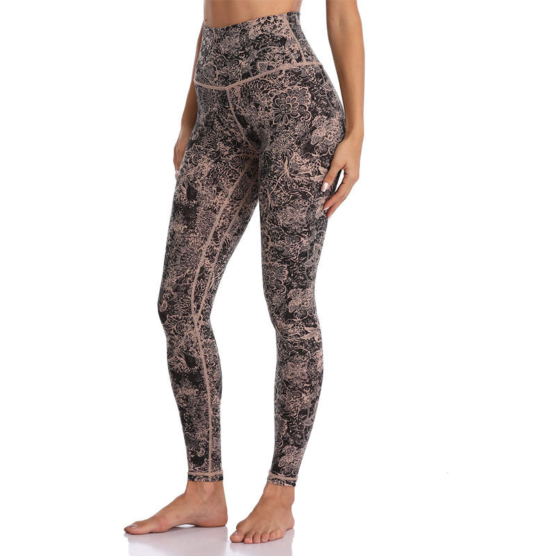 Printed women's tight-fitting butt-lifting casual yoga running sweatpants