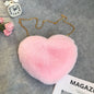 Fashion love heart bag peach heart bag women's chain messenger bag plush shoulder furry bag coin purse Valentine's Day