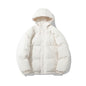 Couples hooded cotton jacket outdoor coat thick warm solid color