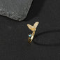 Copper zircon enamel oil drop ring for women evil eye retro pinky ring open ring