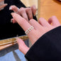 European and American ins style open ring women's high-end personalized pearl index ring niche design hand jewelry