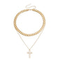 Double layer geometric round white mother-of-pearl pendant necklace for women