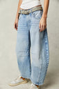 European and American spring casual loose mid-waist tubular women's jeans