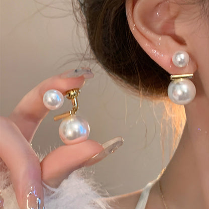 Pearl butterfly earrings for women high-end niche luxury