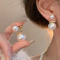 Pearl butterfly earrings for women high-end niche luxury