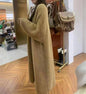 Women's extra long faux mink fleece cardigan