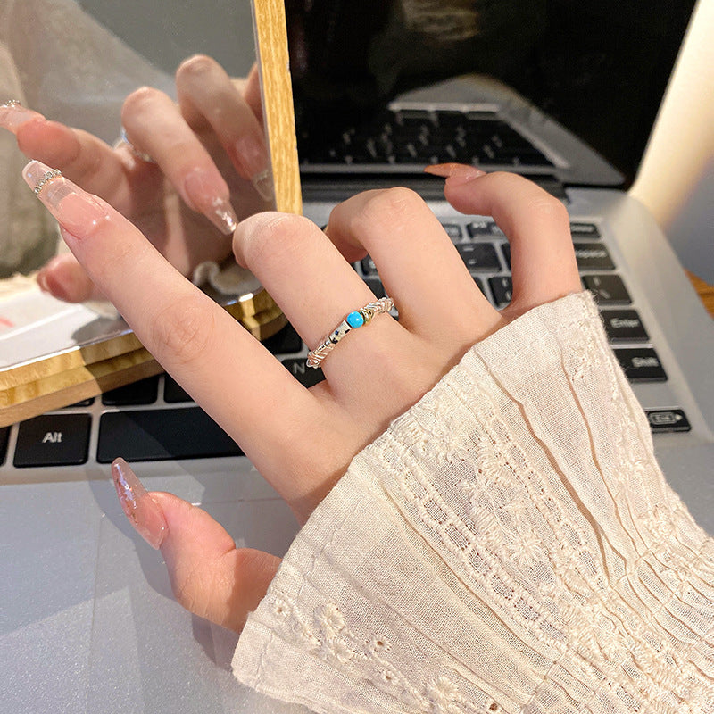 European and American ins style open ring women's high-end personalized pearl index ring niche design hand jewelry