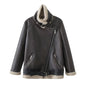 Women's Street Fashion Motorcycle Fur Jacket