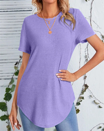 Single-breasted loose-fitting T-shirt with button-down back