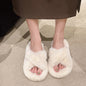 New style women's furry slippers for outdoor wear