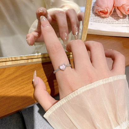 European and American ins style open ring women's high-end personalized pearl index ring niche design hand jewelry