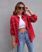 Women's ripped edge denim jacket autumn and winter long sleeve casual lapel top