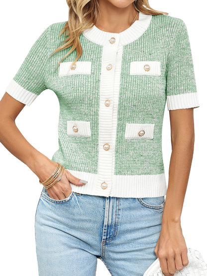 Women's fashionable Chanel style single breasted sweater