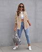 Women's ripped edge denim jacket autumn and winter long sleeve casual lapel top