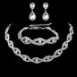 Bridal necklace earrings bracelet three piece set