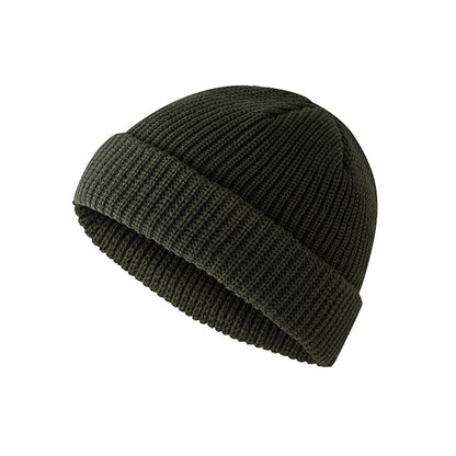 Hat autumn and winter retro round top warm short woolen head melon skin hat knitted hat cold hat men and women