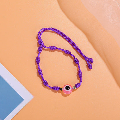 Braided devil eye bracelet hand-knotted bracelet