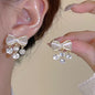 Pearl butterfly earrings for women high-end niche luxury