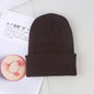 Plain knitted hat winter wool hat hat men and women warm hat