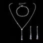 Bridal necklace earrings bracelet three piece set