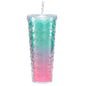 Large capacity, high appearance, colorful gradient double-layer creative internet celebrity new large fish scale cup