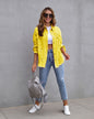 Women's ripped edge denim jacket autumn and winter long sleeve casual lapel top